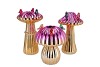 BIRD MUSHROOM VASE METALIC FUCHSIA ASS 16X16X25CM