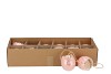 EGGS CHICKEN OPEN WITH ROPE LIGHT PINK GLITTER P/12