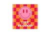 TILE LIFE IS GOOD PINK/ORANGE 10X10X1CM