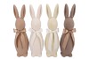 EASTER FLOCK NATURAL BROWN BUNNY BOW ASS 20X20X70CM