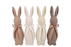 EASTER FLOCK NATURAL BROWN BUNNY BOW ASS 14X14X42CM