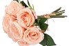 SILK ROSES BOUQUET 7X LIGHT PINK 26X20X30CM