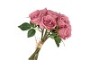 SILK ROSES BOUQUET 7X DARK PINK 26X20X30CM