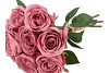 SILK ROSES BOUQUET 7X DARK PINK 26X20X30CM