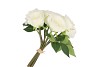 SILK ROSES BOUQUET 7X WHITE 26X20X30CM