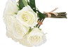 SILK ROSES BOUQUET 7X WHITE 26X20X30CM