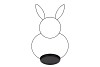 RABBIT METAL STAND WITH COASTER 65X43CM