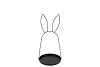 RABBIT METAL EAR STAND WITH COASTER 40X18CM