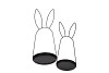 RABBIT METAL EAR STAND WITH COASTER 40X18CM