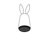 RABBIT METAL EAR STAND WITH COASTER 50X25CM