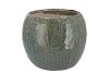 IRON STONE BLUE BALL POT 20X20X16CM