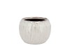 IRON STONE WHITE BALL POT 14X14X10CM