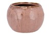 IRON STONE OLD PINK BALL POT 24X24X16CM