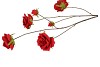 SILK ROSES WILD RED 126CM