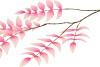 SILK SALIX LEAF SINGLE PINK/CHAMPAGNE 90CM