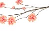 SILK DAHLIA BRANCH PEACH 125CM