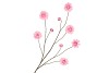 SILK DAHLIA BRANCH PINK 125CM