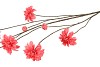 SILK DAHLIA BRANCH RED 125CM