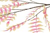 SILK SALIX LEAF ORANGE 135CM