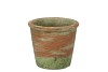 CEMENT POT OUD GROEN ROOD 14X12CM