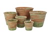 CEMENT POT OUD GROEN ROOD 14X12CM