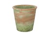 CEMENT POT OUD GROEN ROOD 18X17CM