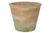 CONCRETE POT OLD GREEN/RED 27X22CM