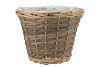 WICKER POT BASKET ROUND GREY 25X21CM