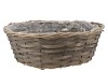 WICKER BOWL BASKET ROUND GREY 40X14CM