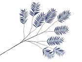 SILK PALM LEAF BLUE 150CM NM