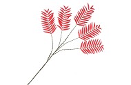 SILK PALM LEAF RED 125CM NM