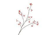 SILK BERRY BRANCHED RED 93CM NM