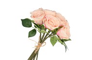 SILK ROSES BOUQUET 7X LIGHT PINK 26X20X30CM