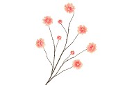 SILK DAHLIA BRANCH PEACH 125CM