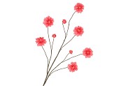 SILK DAHLIA BRANCH RED 125CM