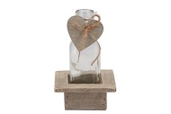 LOVE WOOD TRAY 1 BOTTLE WHITE 10X10X16CM