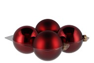 GLASS BALL COMBI DARK RED 100MM P/4