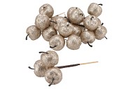 PICK APPELSTEKER 3-OP DRAAD 9X9CM CHAMPAGNE L20CM PER 24 STUKS