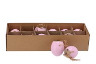 EGGS CHICKEN HANGER LAVENDER 5X5CM SET OF 12