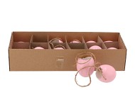 EGGS CHICKEN HANGER LIGHT PINK 5X5CM SET OF 12