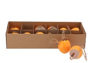 EGGS CHICKEN HANGER APRICOT 5X5CM SET OF 12