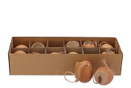 EGGS CHICKEN HANGER BROWN 5X5CM SET OF 12