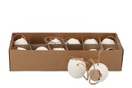 EGGS CHICKEN HANGER WHITE 5X5CM SET OF 12