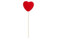 PICK RED HEART FLOCK ON STICK 12X5+60CM