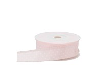 RIBBON DOTS LIGHT PINK/WHITE 3.2CM PER 20 METER