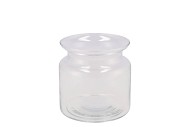 GLASS MILK CAN VASE HEAVY 15X15CM