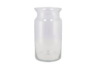 GLASS MILK CAN VASE HEAVY  15X30CM