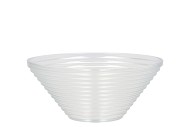 GLASS BOWL RIBBED CONIC 19X19X8CM