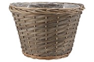 WICKER BASKET POT ROUND GREY 35X25CM