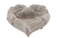 CONCRETE HEART WINGS GREY 19X8CM